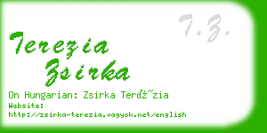 terezia zsirka business card